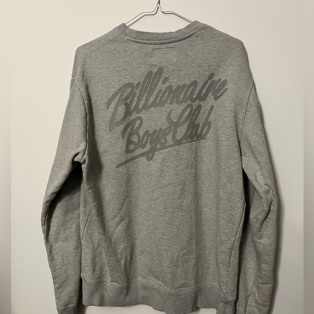 Billionaire Boys Club Heather Gray Crewneck with Astronaut Logo image 3
